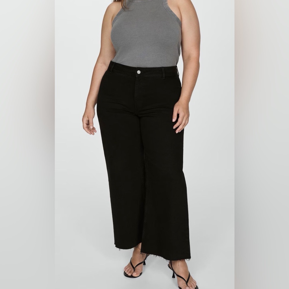 Mango Black Wide Leg Jeans